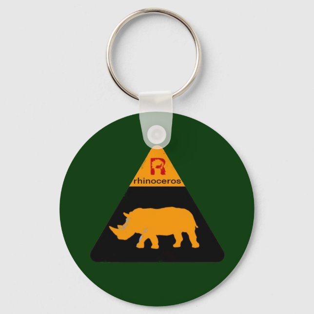 rhinoceros label keychain (Front)