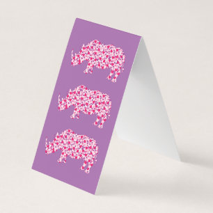 Rhinoceros made of pink hearts