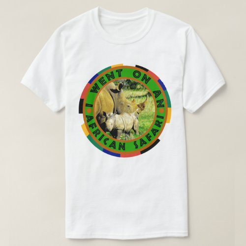 Rhinoceros mother and calf safari T shirt