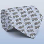 Rhinoceros Neck Tie<br><div class="desc">A fun rhino pattern on a blue background, perfect for animal and wildlife lovers everywhere. Original art by Nic Squirrell.</div>