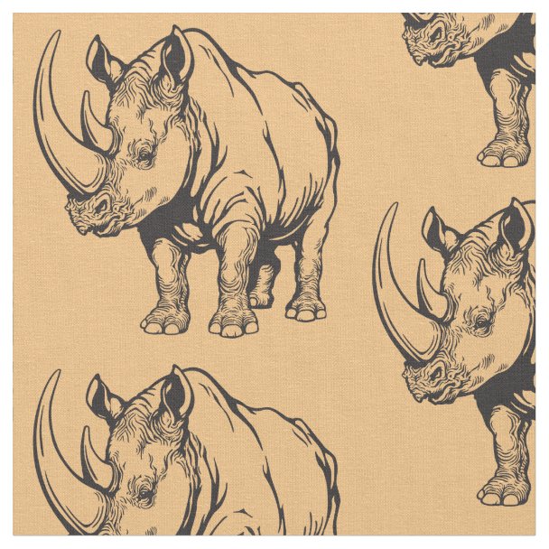 Rhino Heart Fabric Zazzle