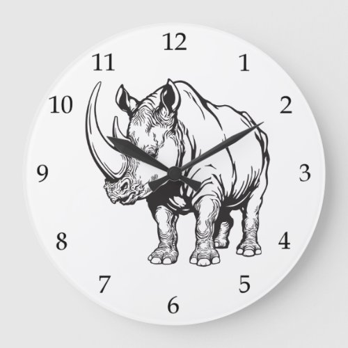 rhinoceros or rhino large clock