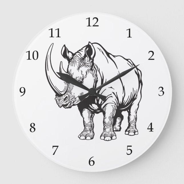 rhinoceros or rhino large clock (Front)