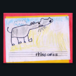 Rhinoceros Photo Print<br><div class="desc">I did this in first grade. I used crayons. The rhinoceros is roaring.</div>