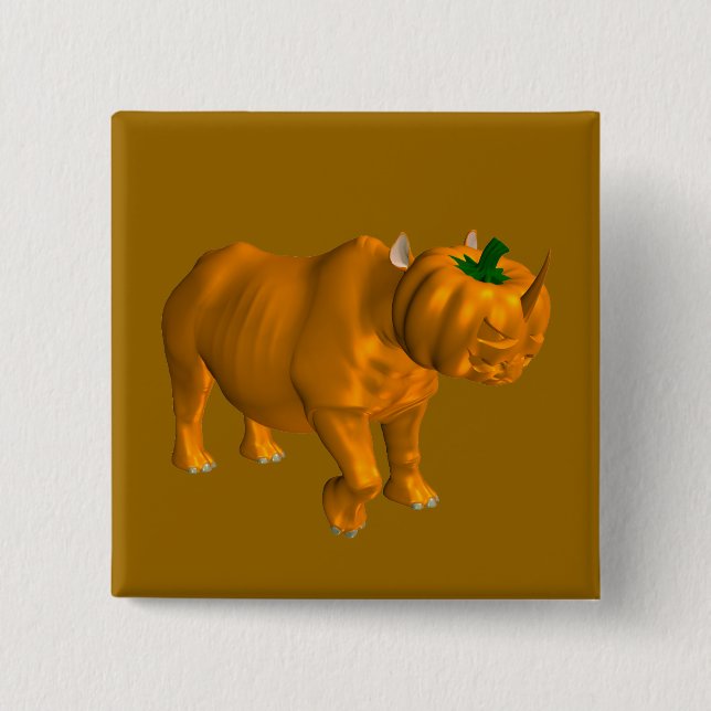 Rhinoceros Pinback Button (Front)