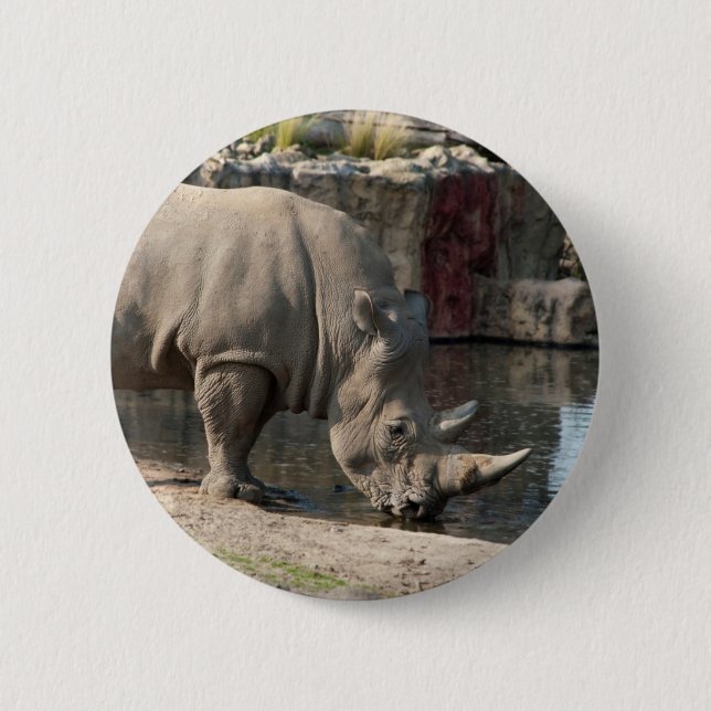 Rhinoceros Pinback Button (Front)