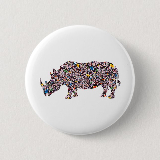 Rhinoceros-Pink-Cheetah Button (Front)