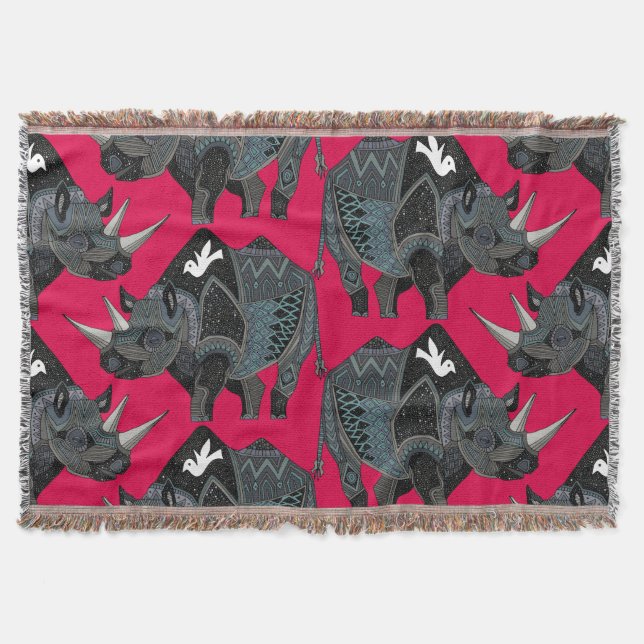 rhinoceros red throw blanket (Front)