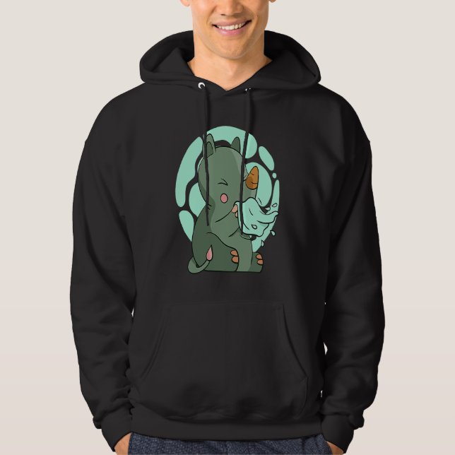 Rhinoceros rhino africa ill hoodie (Front)