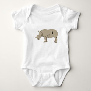 Rhinoceros Rhino Illustration Baby Bodysuit