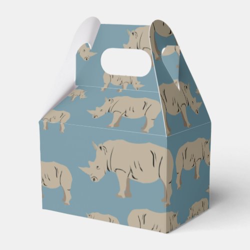 Rhinoceros Rhino Illustration Pattern   Favor Boxes