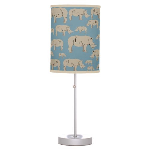 Rhinoceros Rhino Illustration Pattern  Table Lamp