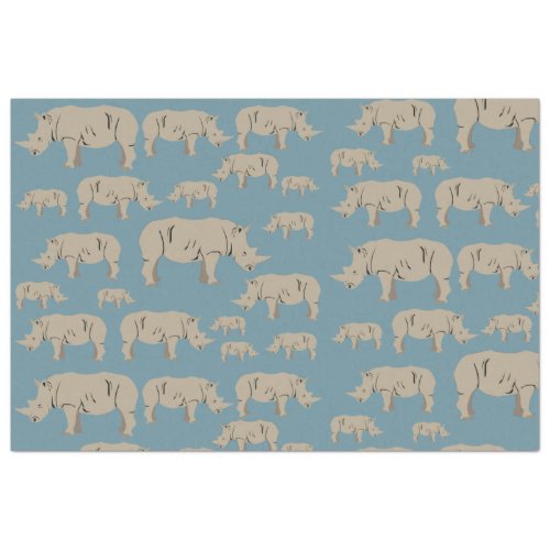Rhinoceros Rhino Illustration Pattern  Tissue Paper