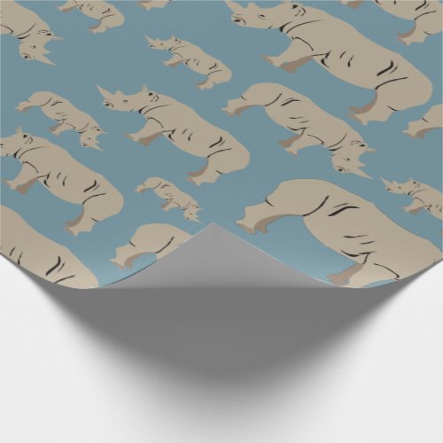 Rhinoceros Rhino Illustration Pattern  Wrapping Paper