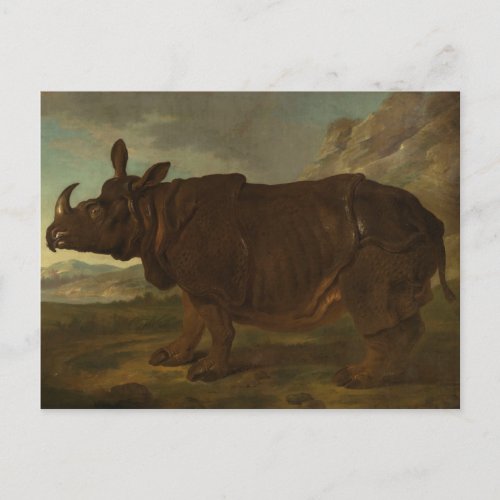 Rhinoceros Rhino Wild Animal by JB Oudry Postcard