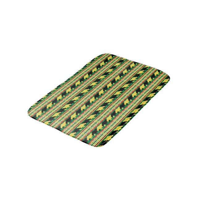 Rhinoceros Safari Weave Pattern Bathroom Mat (Angled)