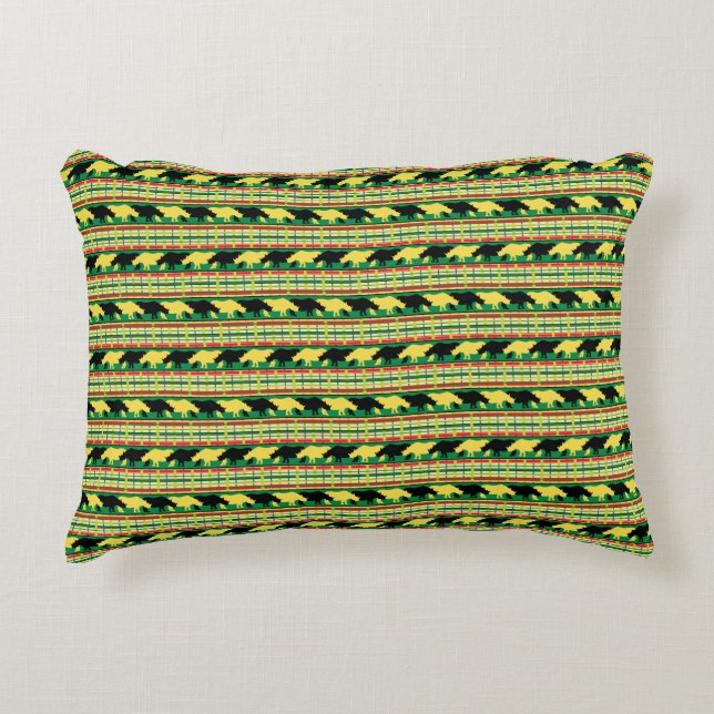 Rhinoceros Safari Weave Pattern Decorative Pillow (Front)