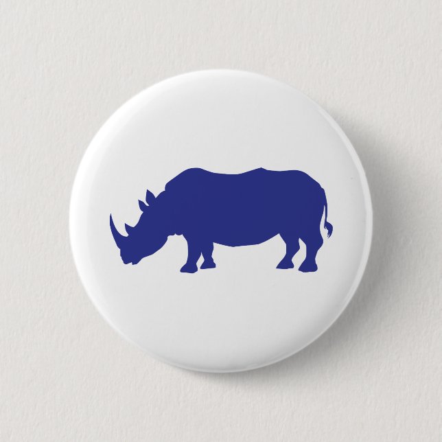 Rhinoceros Silhouette Button (Front)