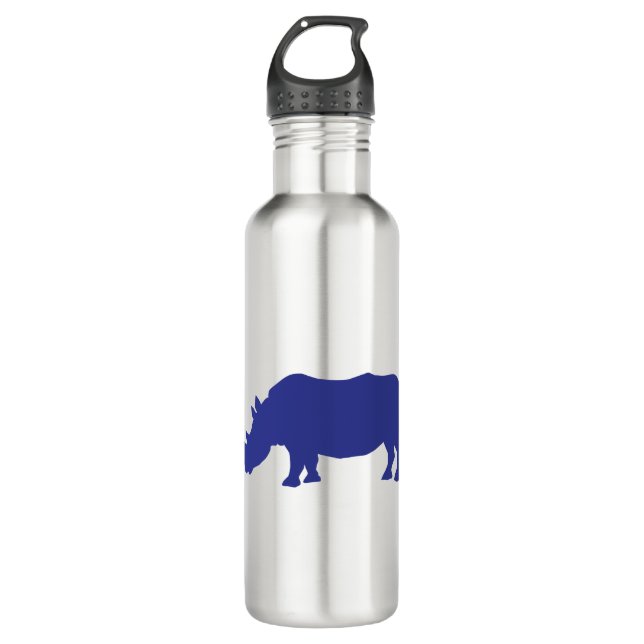 Rhinoceros Silhouette Stainless Steel Water Bottle (Front)