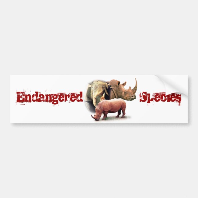 Rhinoceros The Endangered Species Sticker (Front)