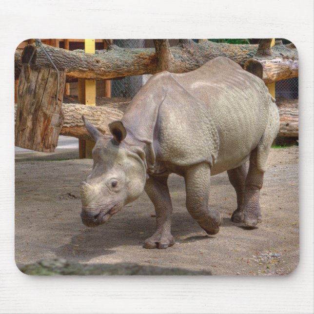Rhinoceros unicornis mouse pad (Front)