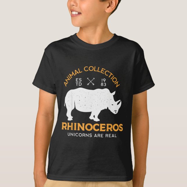 Rhinoceros Unicorns Are Real Funny Animal  T-Shirt (Front)