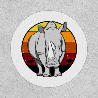 Rhinoceros, vintage design patch