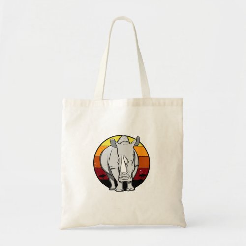 Rhinoceros vintage design tote bag