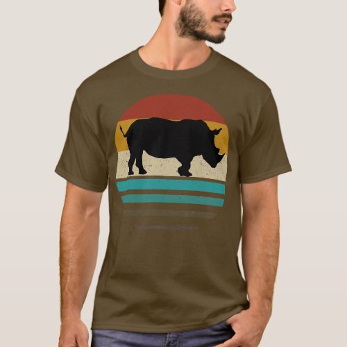 Rhinoceros Vintage Retro Style Gift T_Shirt