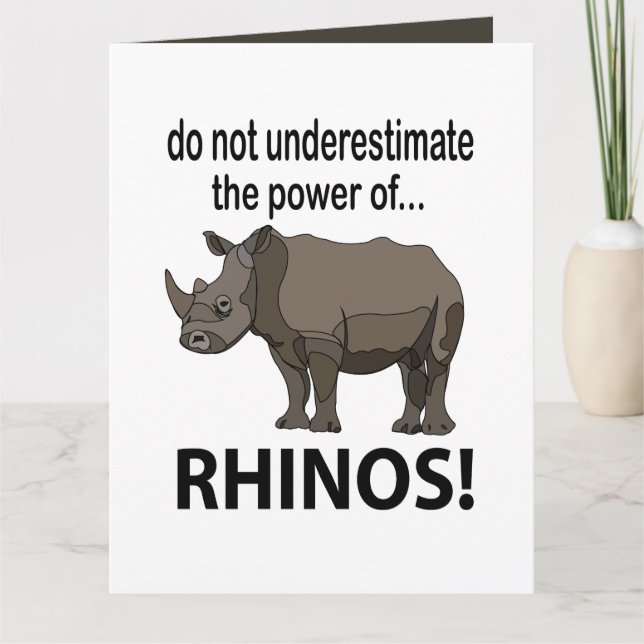 Rhinos Animal Funny Rhinos Card (Front)