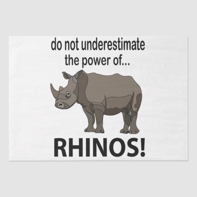 Rhinos Animal Funny Rhinos Tissue Paper (Front)