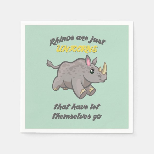 Rhinos are Unicorns Napkins (Front)