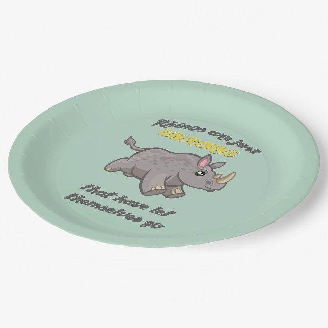 Rhinos are Unicorns Paper Plates (Angled)