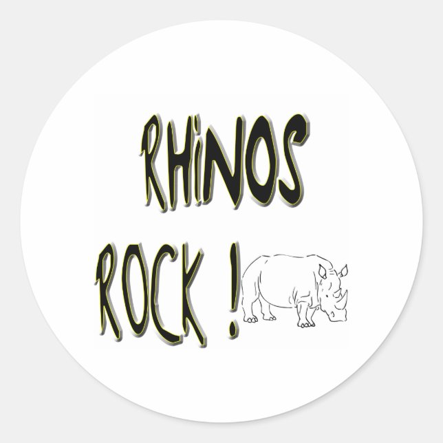 Rhinos Rock! Sticker (Front)