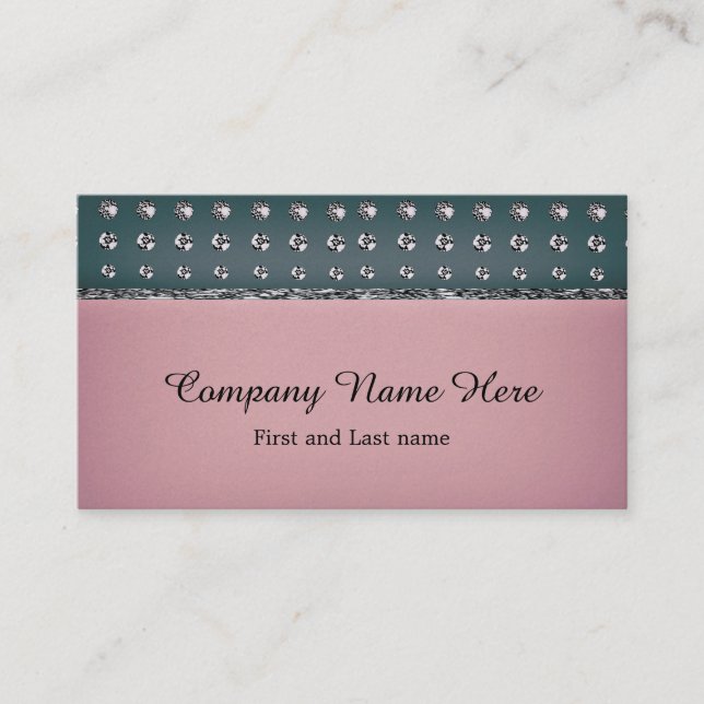 Rhinstone and Soft Pink Business Card (Front)