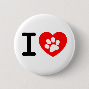 RHLAC RED HEART LOVE ANIMALS CAUSES MOTIVATIONAL BUTTON