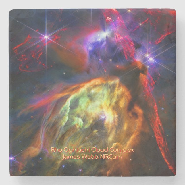 Rho Ophiuchi Cloud Complex - James Webb NIRCam Stone Coaster (Front)