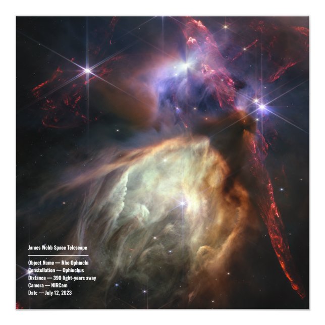 Rho Ophiuchi (NIRCam Image) JWST Image & Prompt Photo Print (Front)
