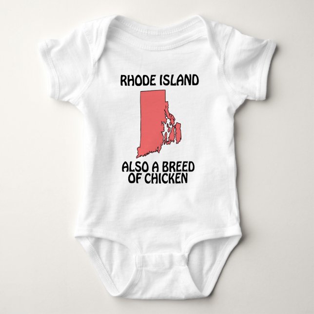 Rhode Island - Also A Breed of Chicken Baby Bodysuit (Front)