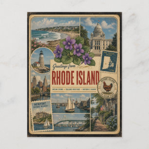 Rhode Island Authentic Vintage Style Postcard