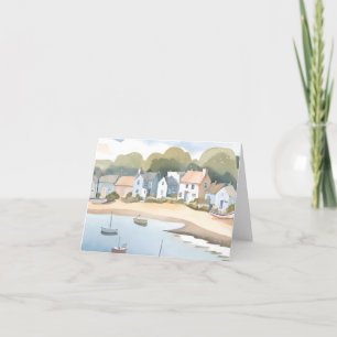 Rhode Island Beach Shore Watercolor Holiday Card