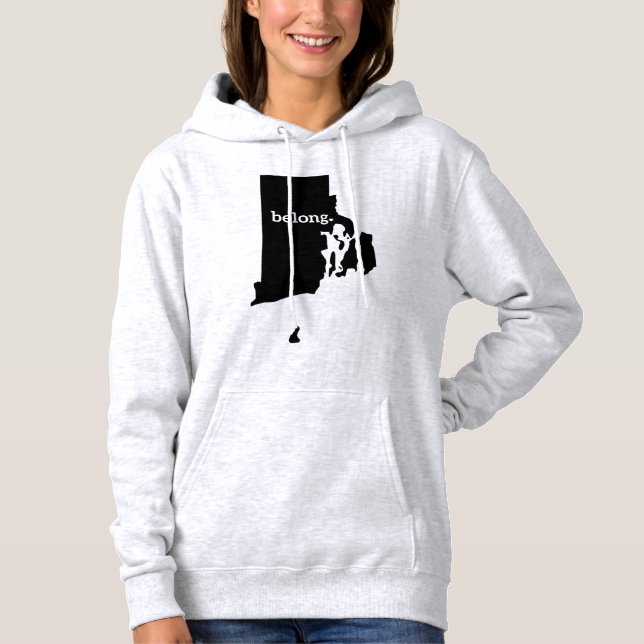 Rhode Island Belong State Map Hoodie (Front)