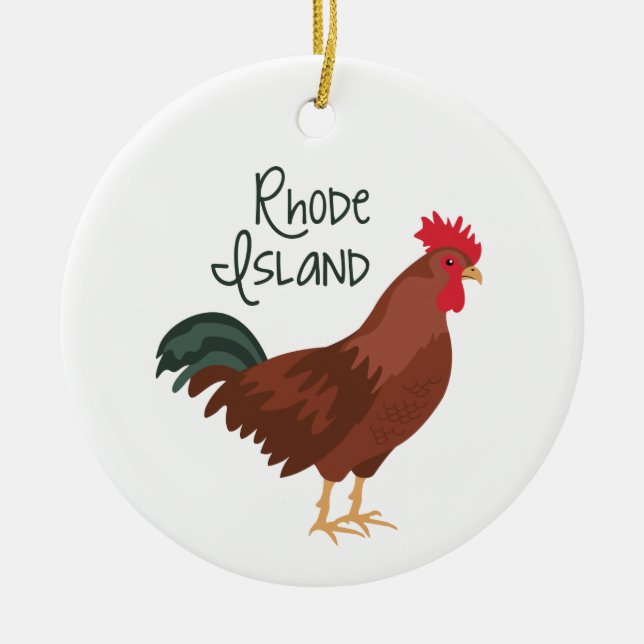 Rhode Island Ceramic Ornament (Front)