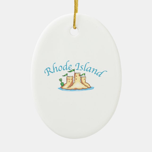Rhode Island Ceramic Ornament (Front)