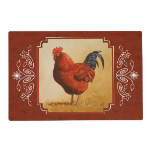 Rhode Island Chicken Red Background Placemat