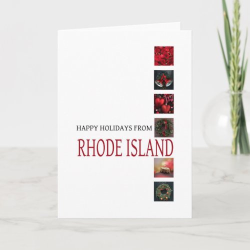 Rhode Island Christmas Card with ornaments