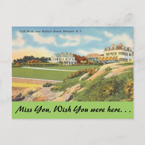 Rhode Island Cliff Walk Newport Postcard