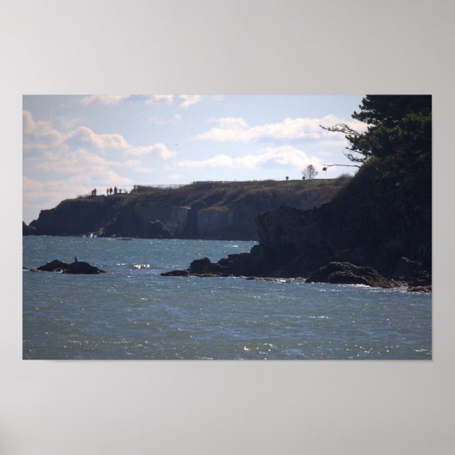 Rhode Island Cliffside Ocean Waterscape Poster (Front)
