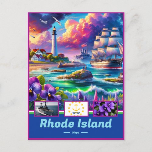 Rhode Island Coastal Elegance Scenic Postcard