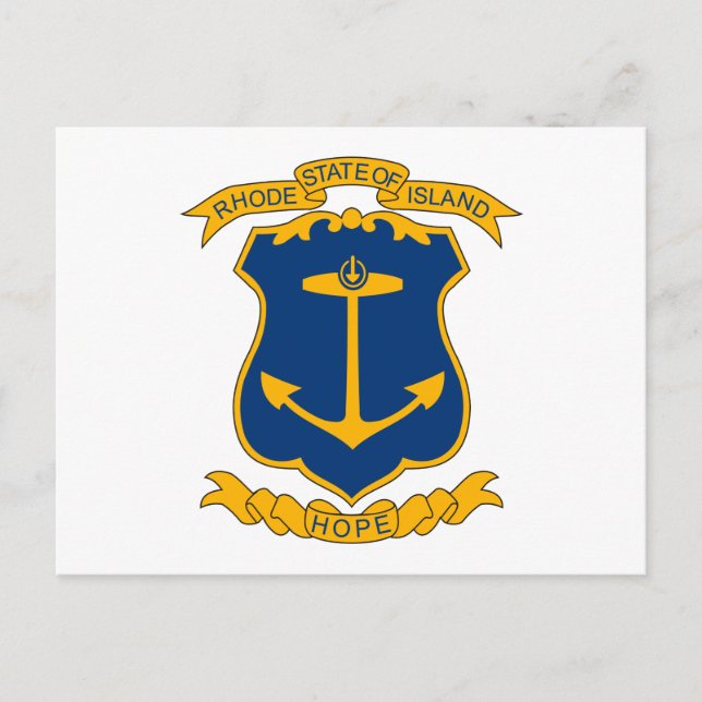 Rhode Island Coat of Arms Postcard (Front)